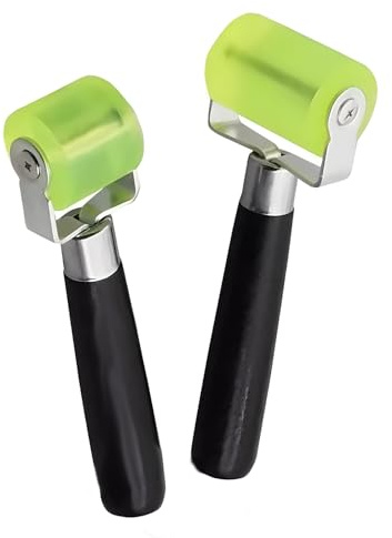 2-Piece Silicone Sound Deadening Roller Set for Automotive & Home Use - Durable Stainless Steel Bracket & Wooden Handle for Smooth Application