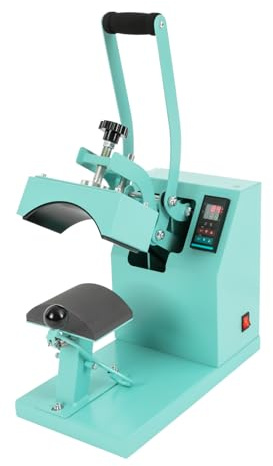 MELAQULY Kappen-Heißpressmaschine, 550W Kappenpresse Digitale Heißpresse mit 0-200 ℃, Heat Press Machine 0-999s schnelle gleichmäßige Erwärmung für T-Shirts/Hüte/Kappen