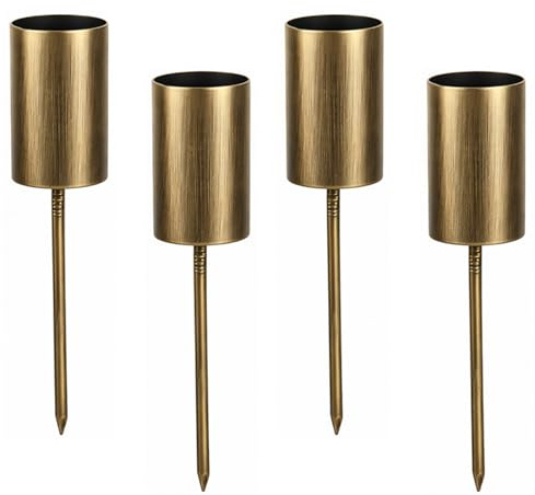 Kerzenhalter Adventskranz, 4 Stück Kerzenhalter Stabkerze, Dekorative Kerzenständer Für Tischdekoration, Festliche Atmosphäre, Antik Bronze, Für DIY Advent Kranz Deko