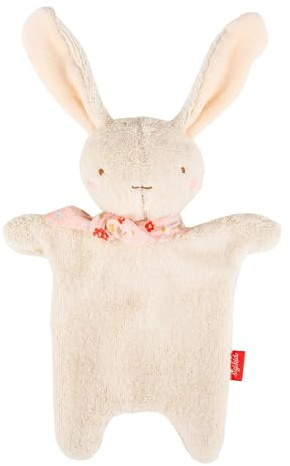 Sigikid Schmusetuch Hase Babyspielzeug Tröster ab Geburt Baby Geschenk | Baby Schnuffeltuch Hase aus saugstarkem Baumwollfrottee in Naturweiß mit gesticktem Gesicht – weich und anschmiegsam
