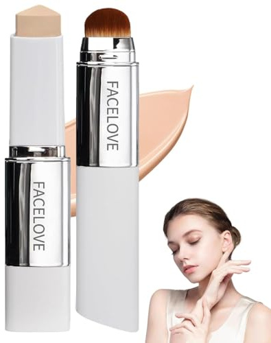 TUODAW Facelove Foundation Stick mit Pinsel, 2026 Facelove Veränderbares Foundation-duo mit lsf 15, 12 Stunden Halt und Natürlicher, Feuchtigkeitsspendender für Alle Hauttypen (Naturfarbe)