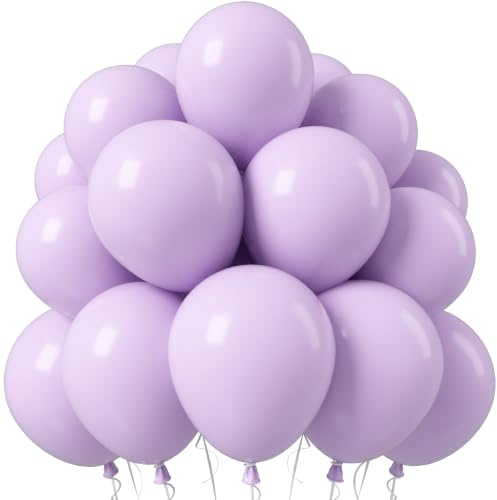 Jobkoo Light Purple Balloons 12 Inch, Pastel Lavender Purple Party Balloon | Lilac Matte Latex Helium Balloons for Wedding Baby Bridal Shower Bachelorette Fairy Princess Birthday Party Decorations