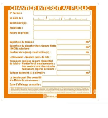 Générique - Panneau de chantier-panneau permis de construire