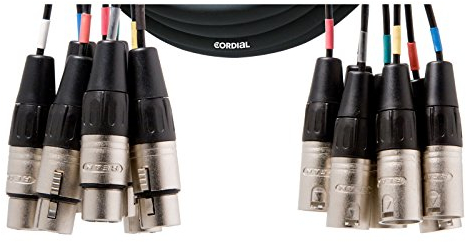 Cordial Intro Multipaire XLRf/XLRm 8 voies, fiche Rean, 3,0 m - Câble multiconducteur analogique