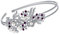 EVER FAITH® österreichischen Kristall künstliche Perle elegant Braut Haarband - lila-Silber-Ton N04447-3