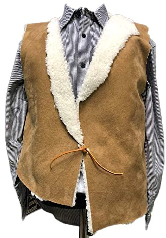 Hollywoodprop CLINT EASTWOOD THE GOOD THE BAD AND THE UGLY SPAGHETTI WESTERN COWBOY MAN WITH NO NAME FAUX SHEEPSKIN VEST SIZE SMALL, MEDIUM, LARGE AND EXTRA LARGE XL