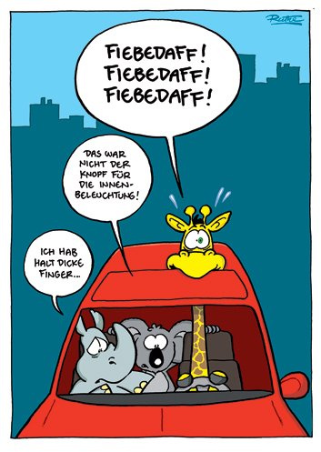 modern times -3er Set Postkarte CARTOON - Motiv: FIEBEDAFF!, Anlass: Cartoon/Satire Fun, Künstler/Verlag: KÖPENICKER CG © RUTHE, Ralph, Größe: A6