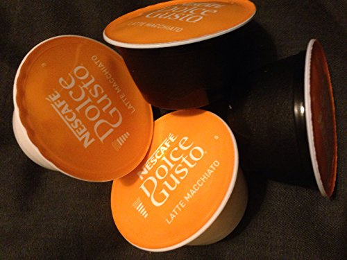NESCAFÉ Dolce Gusto Coffee & Milk Pods/Capsules. Pack of 6 Latte Macchiato (8x Coffee Pods & 8x Milk Pods, Each Pack 16 Pods (Total 96 Pods)