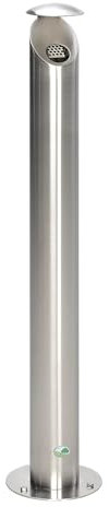 Edelstahl-Standascher, abschließbar, Volumen 4,2 l, Ø 120 mm, gebürstet.