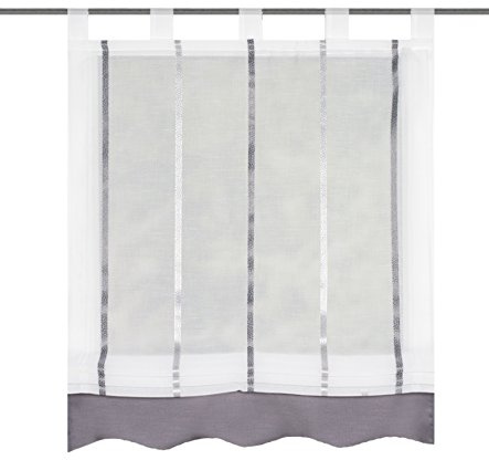 Home fashion Schlaufenrollo Längsstreifen, Polyester, Grau, 140 x 100 cm, 1 Einheiten