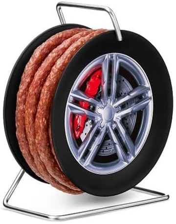 WURSTBARON® Wurstfelge - Snack Wurst Mini-Kabeltrommel auf Felge - 3,5 Meter Wurst nach Krakauer Art - 240 g