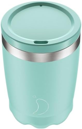 Chilly's Original Kaffeebecher - Reise-Thermo-Tasse für kalte und heiße Getränke - Mehrwegbecher mit Deckel - Doppelwandig und Vakuumisoliert - Edelstahl - 340ml - Pastell Grün