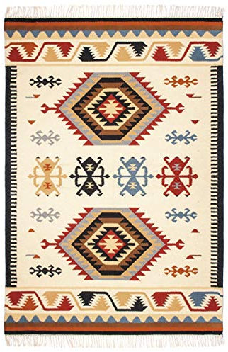 Pad Concept PAD Outdoor Teppich QUERO Rot Beige Braun Badematte Fussmatte In/Outdoor Matte 90x200 cm Indianer Design
