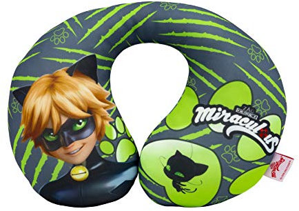Miraculous Nackenkissen Cat Noir Green für Autofahrten.