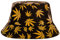 Brandsseller Sonnenhut Cannabis Design Fischerhut Sommerhut Travel Cap 100% Baumwolle Schwarz-Gelb