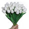 Anaoo 24 tulipano artificiale bianco in lattice, bouquet fiori artificiali da sposa per la casa, matrimonio, festa, decorazione dell'ufficio, composizioni floreali,