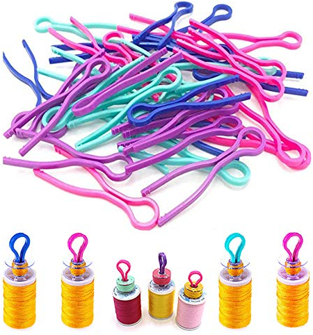 100 Stück Spulenhalter Spulenfadenhalter, Spulen Faden Spule Klemmen Bobbin Buddies Nähmaschine Zubehör zum Halten von Halten Spule Faden Schwänze Unter Kontrolle Halter für Garnspulen