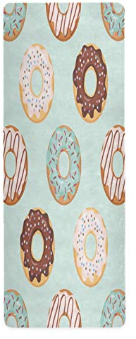 RELEESSS Yogamatte mit Donut-Muster, rutschfest, leicht, faltbar, für Yoga, Pilates, Gymnastik, Bodenübungen