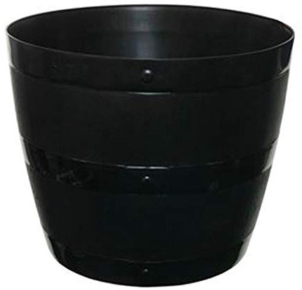 RnT Plastic Plants Round Barrel Black Free Standing Tubs Flowers Pot Garden & Patio 34cm & 50cm Houseware Accerssories Indoor & Outdoor (34cm Barrel)