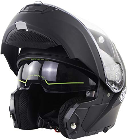 ZLYJ Motorrad-Klapphelm Mit Doppelter Sonnenblende, Modulare Klapphelme Motorradhelm ECE-Zugelassener Integral-Sturzhelm G,XXXXL(65-66cm)