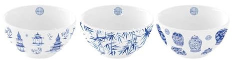 EASY LIFE Set 3 Schalen aus Porzellan PAGODA blau in Farbbox Ø 9,5 cm