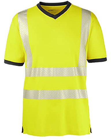 4Protect Warnschutz T-Shirt Miami UV 40+ hochsichtbare Warnbekleidung Straßenbau Sonne gelb