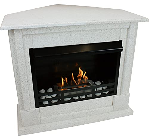 Kaminbau Mierzwa Rafael Deluxe - Chimenea de gel de etanol, chimenea de esquina, granito claro