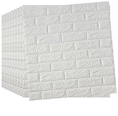 10PCS 3D Wall Panels 77X70cm Brick Wallpaper 3D Tile Brick Wall Sticker Self-Adhesive Waterproof PE Foam Panel …