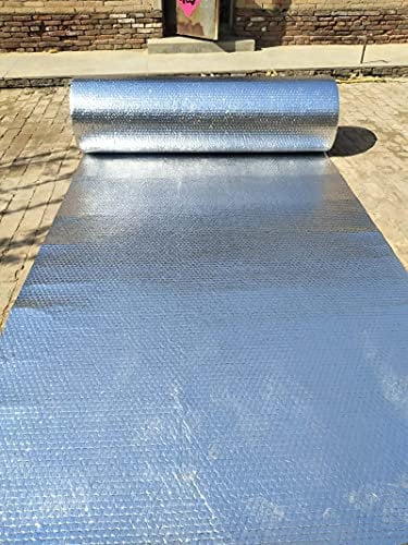 Dachboden Selbstklebend Isolierfolie Dämmfolie Doppelte Aluminium Folien-Blase Isoliertapete Wand Isolierung Selbstklebend Thermo Und Schaum Heizkörpers Thermisch Dachisolierung(Size:1x10m/3.2x32.8ft)