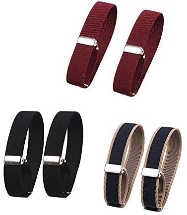 Lepore 3 Pair Elastic Adjustable Armband Shirt Sleeve Holder,Women Men Anti-Slip Shirt Sleeve Garters Arm Cuffs Bands for Party Wedding Clothing Accessories, Black, M