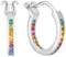 JO WISDOM Creolen Ohrringe Hängende Bunte Silber 925 Damen mit 3A Zirkonia,Schmuck für Frauen