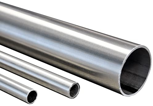 Blech + Profil V2A Edelstahl Rohr 30x3mm K240 geschliffen 1.4301 Handlauf 2000mm / 200cm Kleiderstange satiniert Wandhandlauf Treppenhandlauf Geländer Innen & Außen DIY Montage Rostfrei