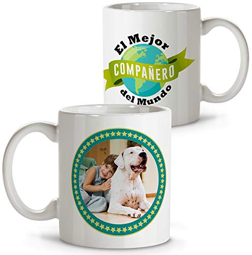 LolaPix Taza Personalizada con Foto. Regalo Personalizado. Foto Mascota. Cerámica 330ml. Diseño Perro. Taza Perro Mundo