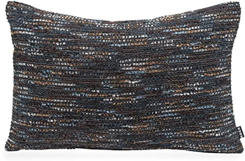 HOCK Bella Flokati Kissen inkl. Füllung Dekokissen Zierkissen Größe (60x40cm, schwarz blau)