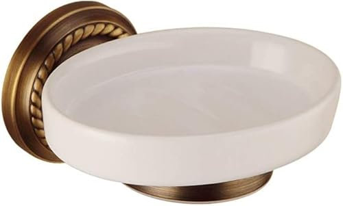 REJOON Étagère de Salle de Bain Étagère à Savon Murale Porte-Savon Industriel Vintage en Laiton Porte-Savon Antique avec Sculptures Style rétro Fixation Murale Forage Salle de Douche