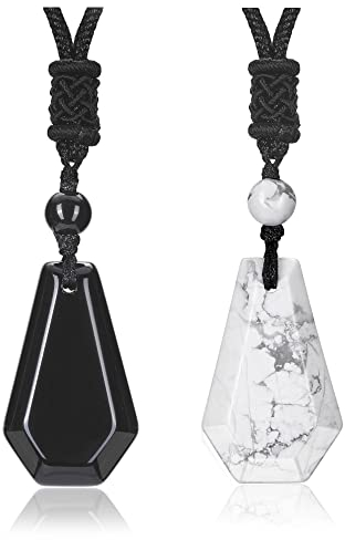 CrystalTears Freundschaftsketten Facettenschliff Edelstein Anhänger mit verstellbare Halskette bff ketten für 2 Healing Reiki Kristalle Halsschmuck