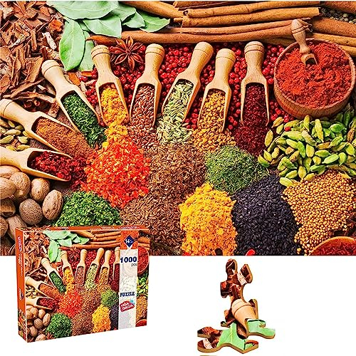 HUADADA 1000 Teile Puzzle für Erwachsene- Impossible Puzzle Geschenk, Clevere Rätsel (Colorful Spices)