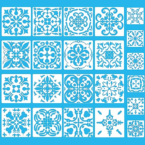 22st Mandala Schablonen, Wiederverwendbar Mandala Dot Painting Mandala Stencils Schablone für Handwerk DIY Malerei Kunst Sammelalbum Holz Möbel Dekor Papier Fenster Wand