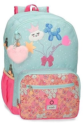 Enso Balloons Rucksack mit doppeltem Fach, mehrfarbig, 32 x 44 x 17 cm, Polyester, 19,71 l, bunt, Talla única, Rucksack mit Doppelfach