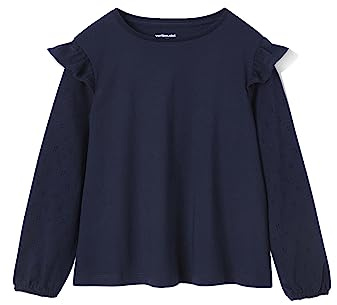 Vertbaudet Mädchen Blusenshirt Basic Marine 116