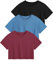 Star Vibe 3er Pack Sportoberteil Damen Croptops Gym Yoga Shirt Locker Sport T-Shirt Fitness Black/Navy/Wine Red L