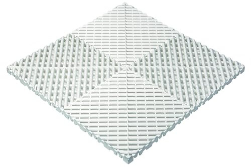Floor Brothers Klickfliesen für Werkstatt Garage Messen Halle Showroom | Bodenfliesen in 39,5x39,5cm Weiß