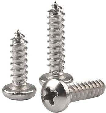 ORANXIN M3 x 7mm 100 Pcs Cabeza redonda Tornillos para madera Acero inoxidable 304 Tornillos autorroscantes Cruz Cabeza Pan Tornillos Autoperforantes
