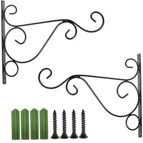 Cintre Pour Plantes 2 PièCes Crochets Pour Plantes Pour Mur En Fer Support Pour Plantes Mural 98 Pouces Support Pour Plantes Suspendu Pour Mangeoires à Oiseaux Support Jardiniere Balcon