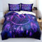 YUTNSAN Bettwäsche 135x200cm Traumfänger Schmetterling Lila Blau Feder Muster 2 Teilig Mädchen Kinderbettwäsche Set Mikrofaser Exotisch Boho Stil Bettbezug und Kissenbezug 80x80cm