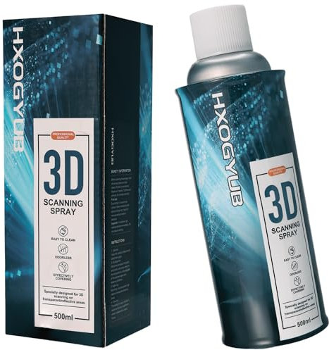HXOGYUB 3D Scaning spray für 3D Scanner, professionell für 3D Scanner, Sicherheits material, hohe Reflexionsfähigkeit, leicht zu reinigen, für reflektierende, transparente oder stark strukturierte