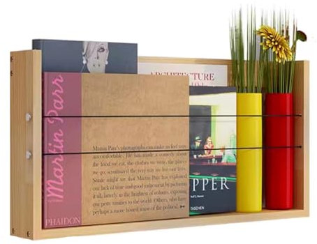 Étagère Murale Suspendue En Bois Massif, Porte-brochures, Porte-revues Mural, Organisateur De Littérature, Présentoir, Décoration Murale De Salon, Porte-Livres Et Journaux Simples ( Size : 40*8*25ccm
