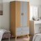 Juroupi Kleiderschrank Vorratsschrank Mehrzweckschrank Schrank Kleiderschrank Olden Grau Braun 76,5x53x172cm Massivholz Kiefer