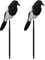 Relaxdays Gartenfigur Vogel, 2er Set, HBT: 47x28x9 cm, zum Stecken, Kunststoff, wetterfeste Gartendeko, schwarz/weiß