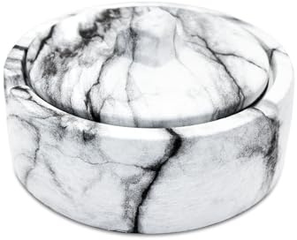 Andiker Ceramic Windproof Ashtray with Lid, Non-Slip Base for Inside or Outside, Smell Proof for Homes, Offices, Bars, Cafes, Parties, Gardens (Grey)